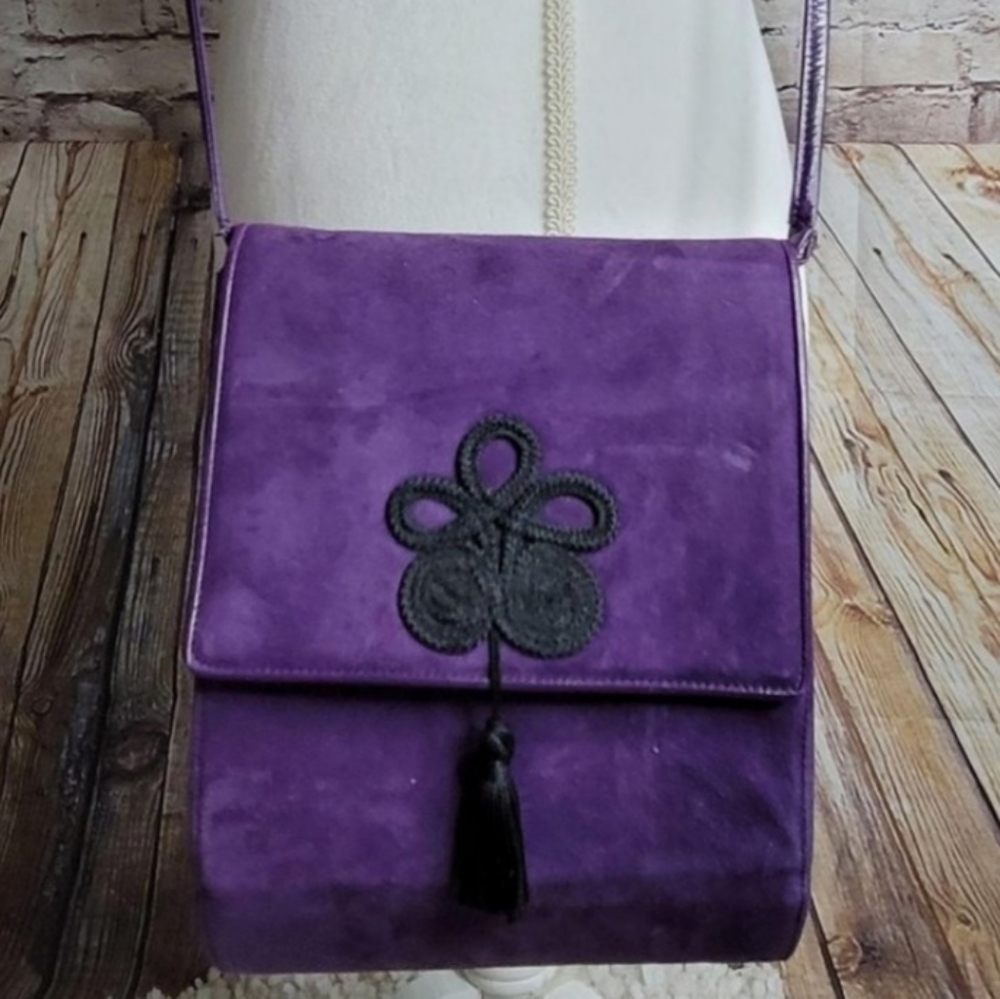 Frenchy‎ Of California Women Velvet  Leather Crossb